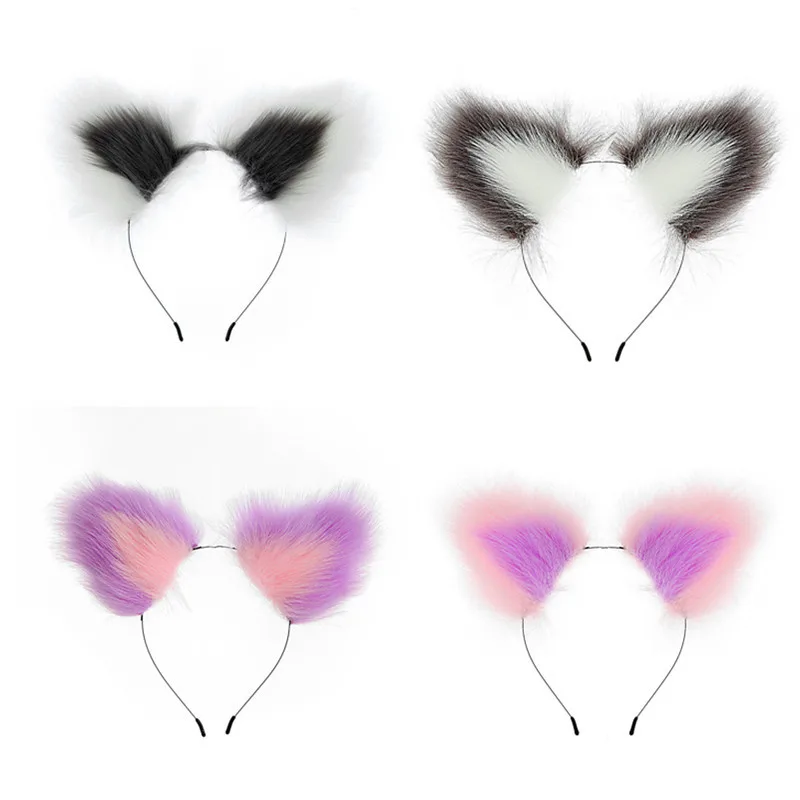 Двухцветные уши второй формы кокетлинг хозяйка кроличьи хвост аксессуары