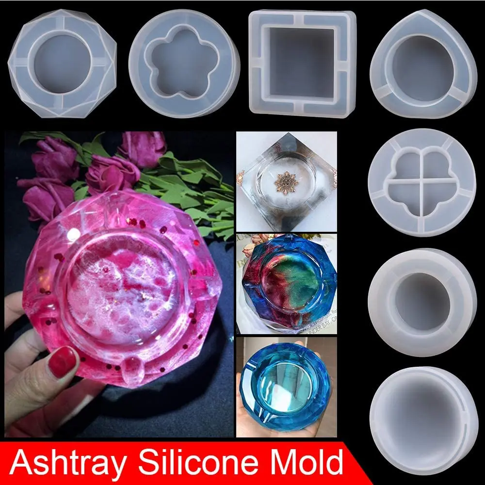 

3PCS Ashtray Silicone Mold Kit Transparent DIY Resin for Beginners Crystal Jewelry Mold Set Epoxy Resin Kits