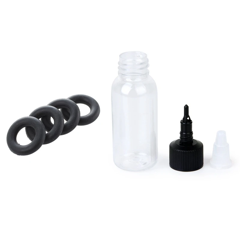 10 шт. черные пустые бутылки для тату пигмент 30 мл и 100 противоударные резиновые