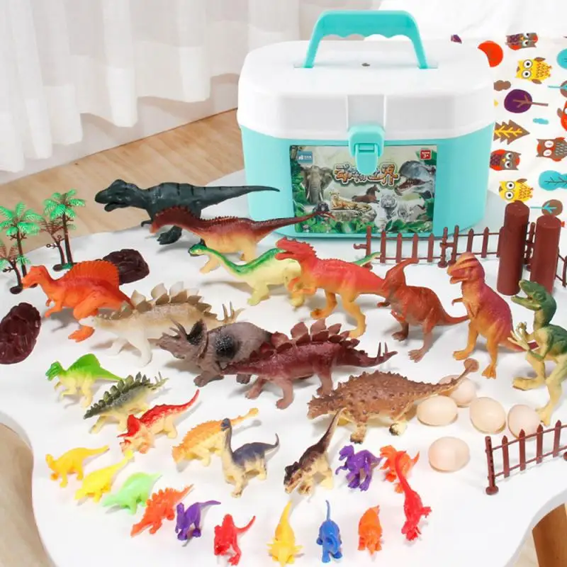 

44pcs Jumbo Dinosaur Playset Toy Novelty Gag Toys Animals Plastic Dinosaur Toy For Children Dinosaur Wild Animal Model Set Gifts
