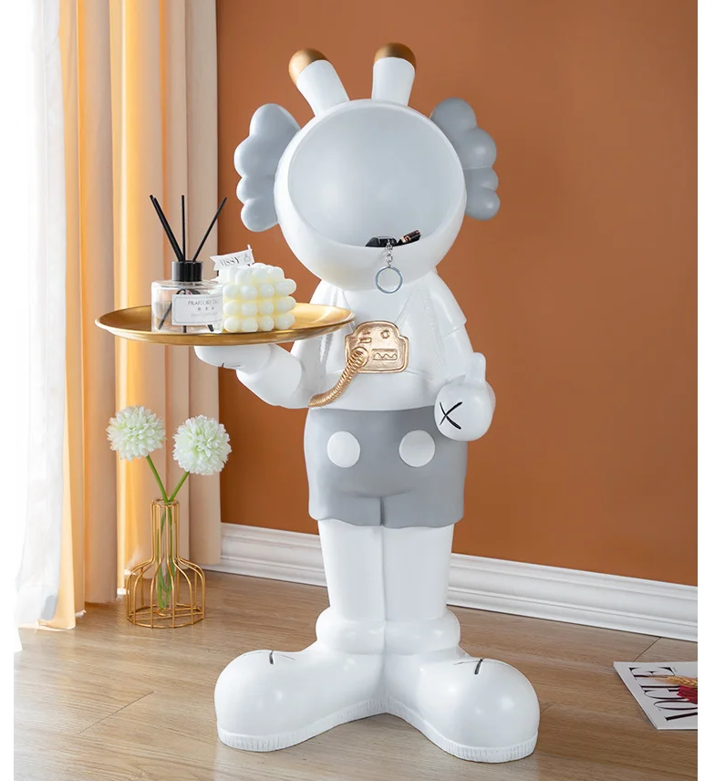 Офисное художественное оформление пола, домашний милый космический кролик, украшение из смолы, ремесла, украшение для гостиной, современны...