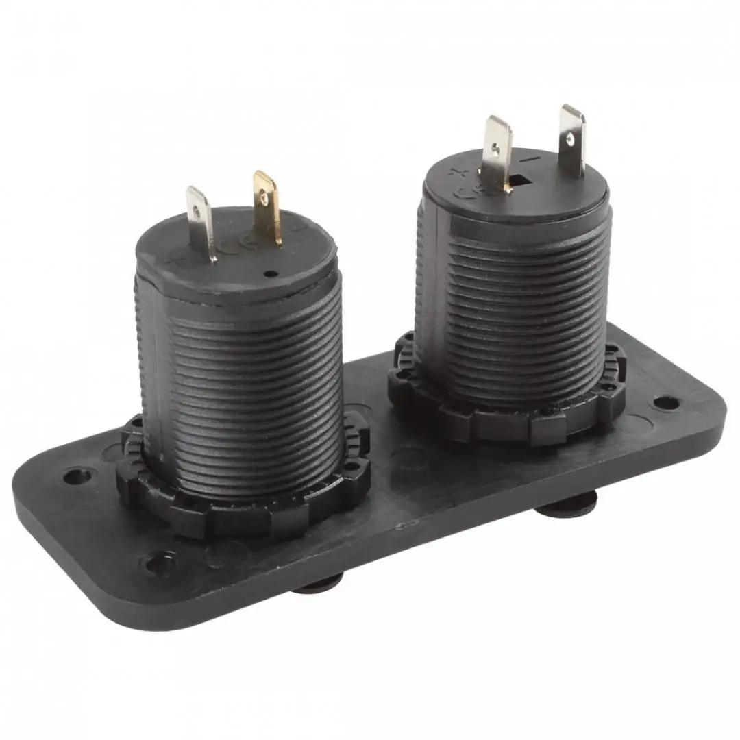 12V Car Cigarette Lighter Plug Adapter Socket Splitter Waterproof Motorcycle Boat Dual USB Power Charger Outlet for Smart Phone |