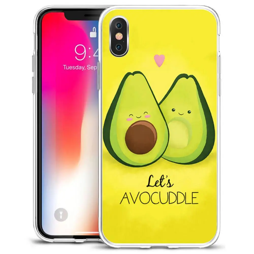 Силиконовые чехлы с изображением фруктов для iPhone 7 XR 11 Pro мультяшный авокадо 5SE 6 6s 8