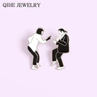 Брошь на воротник и сумка, с эмалью, в форме фигуры танца