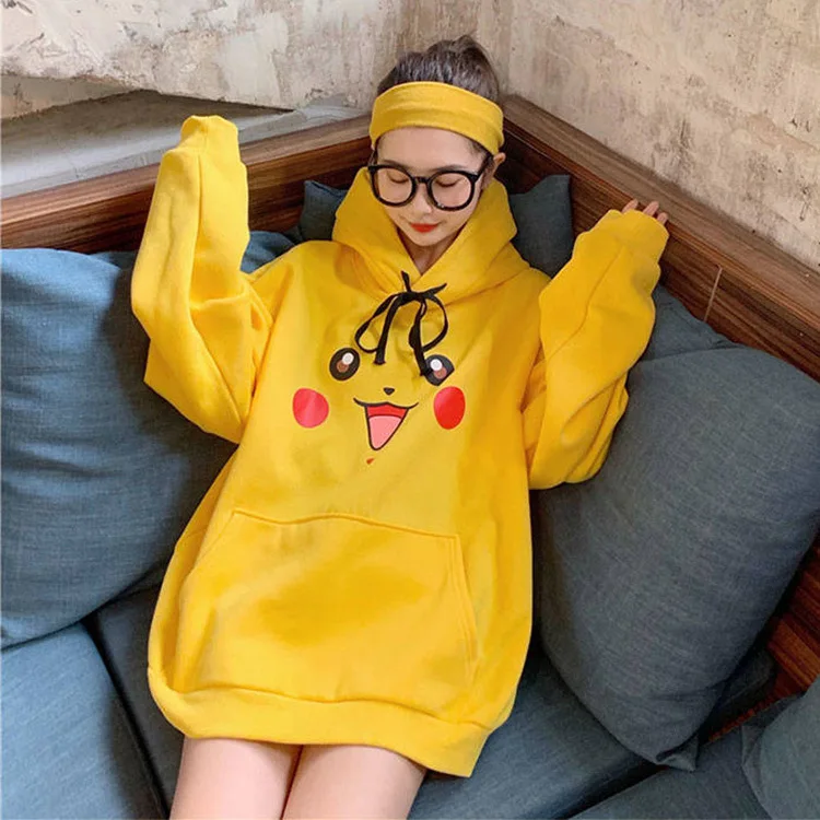 Pokemon Women's Sweatshirt Pikachu Hoodies Casual Keep Warm Kawaii Hoodies Anime Woman Clothes Fashion Top Cosplay Pokemon Party images - 6
