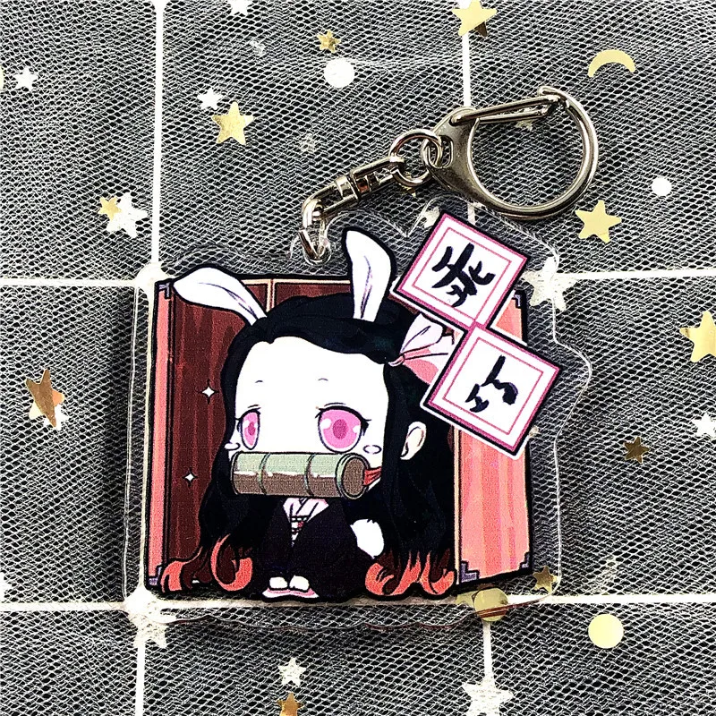 

Anime Keychains Demon Slayer Keychain Tanjirou Kamado Nezuko Tomioka Giyuu Kimetsu No Yaiba Acrylic Key Ring Cute Funny Cartoon