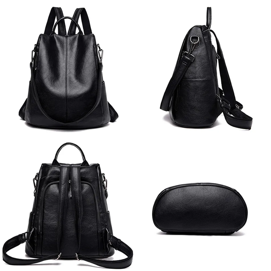 Роскошный рюкзак для девочек подростков школьный ранец из мягкой кожи дорожная