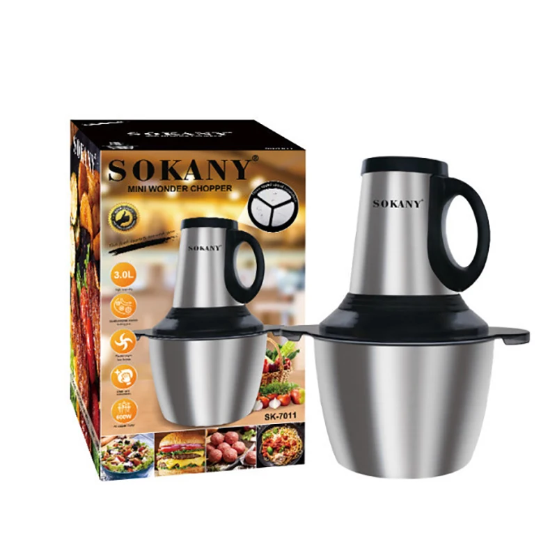 

600W Stainless steel 3L Capacity Electric Chopper Meat Grinder Mincer Food Processor Slicer Vegetable Food Chopper Blender