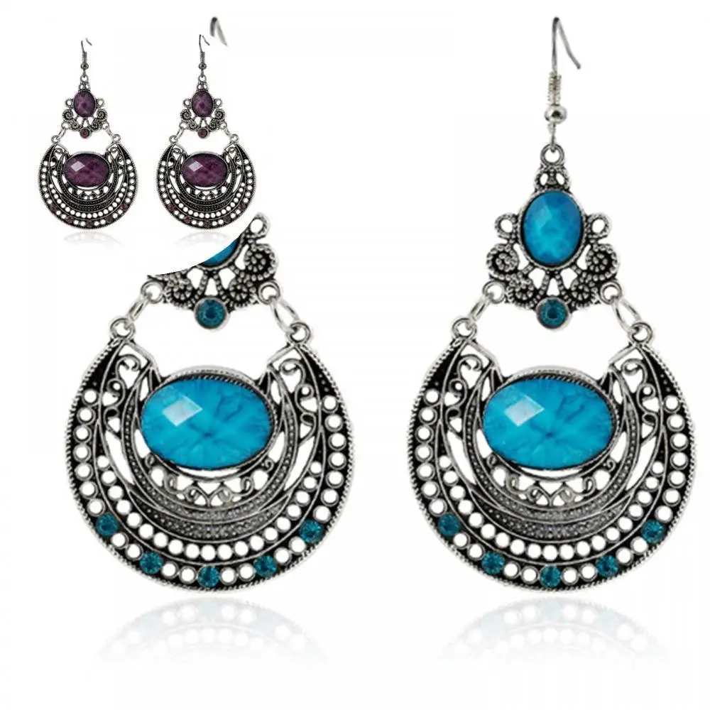 

Богемные женские полые Стразы инкрустированные висячие серьги-крючки ювелирные изделия для праздвечерние банкета