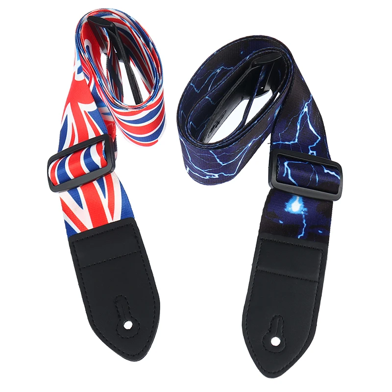 nylon gitarre strap für akustische elektrische gitarre und bass multi farbe gitarre gürtel einstellbare bunte druck nylon straps free global