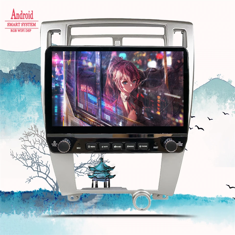 Автомагнитола Android 11 для Hyundai Tucson 2006 - 2011 2012 2013 с навигацией GPS, мультимедиа-видеоплеером, DVD-плеером и головным устройством для записи на ленту.