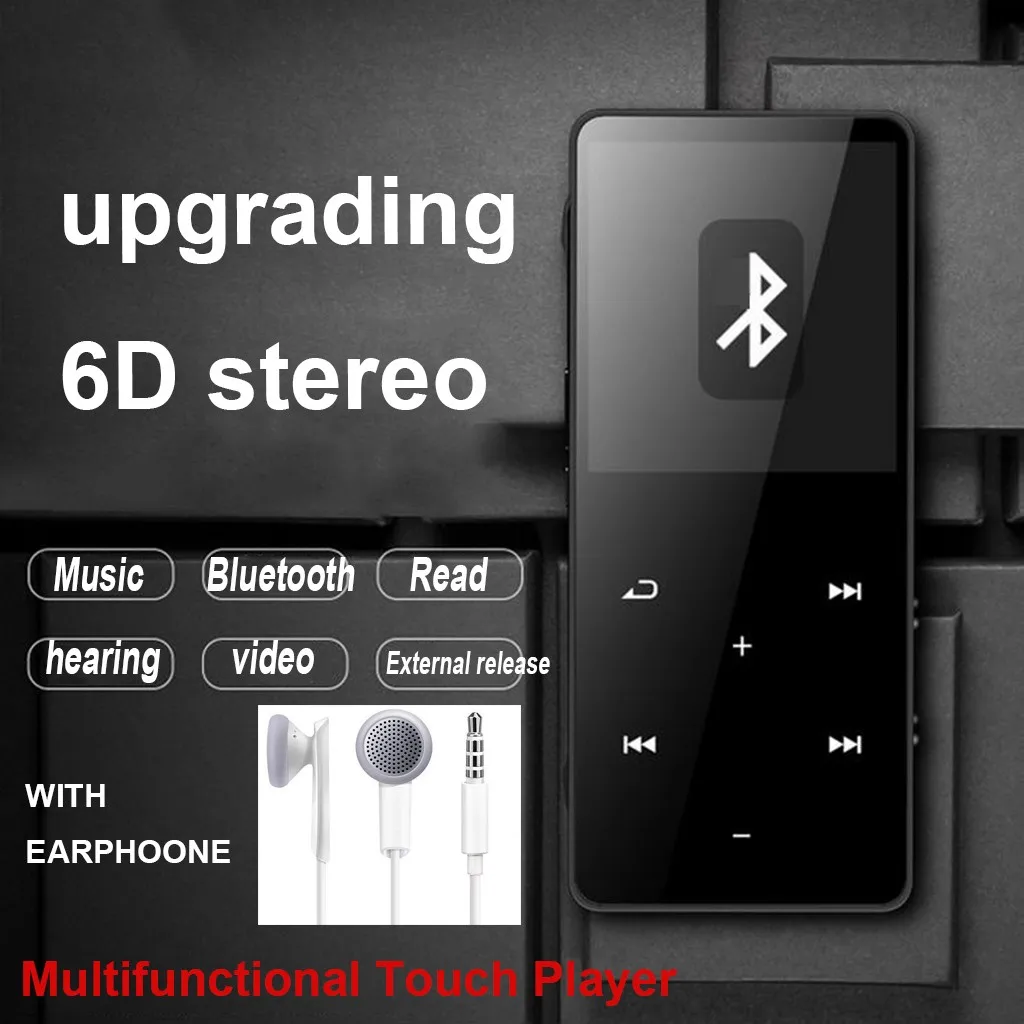 Hi-Fi MP3-плеер с Bluetooth FM радио сенсорный экран 1 8 мини MP3 спорт MP 3 музыкальный плеер