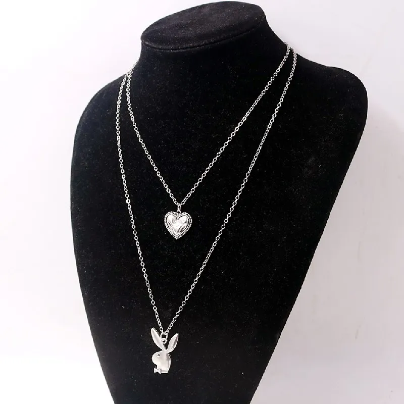 

1pcs Fashion Cute Long Eared Rabbit Pendants Necklace DIY Charm Jewelry Handicraft Gift For Man and Woman A1716