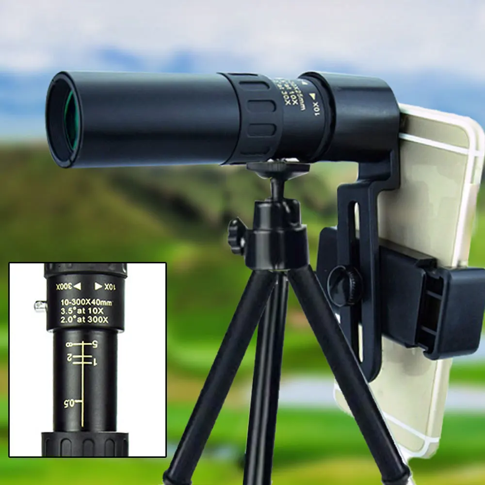 Монокулярный телескоп 4K 10-300x40 мм портативный профессиональный с высоким зумом
