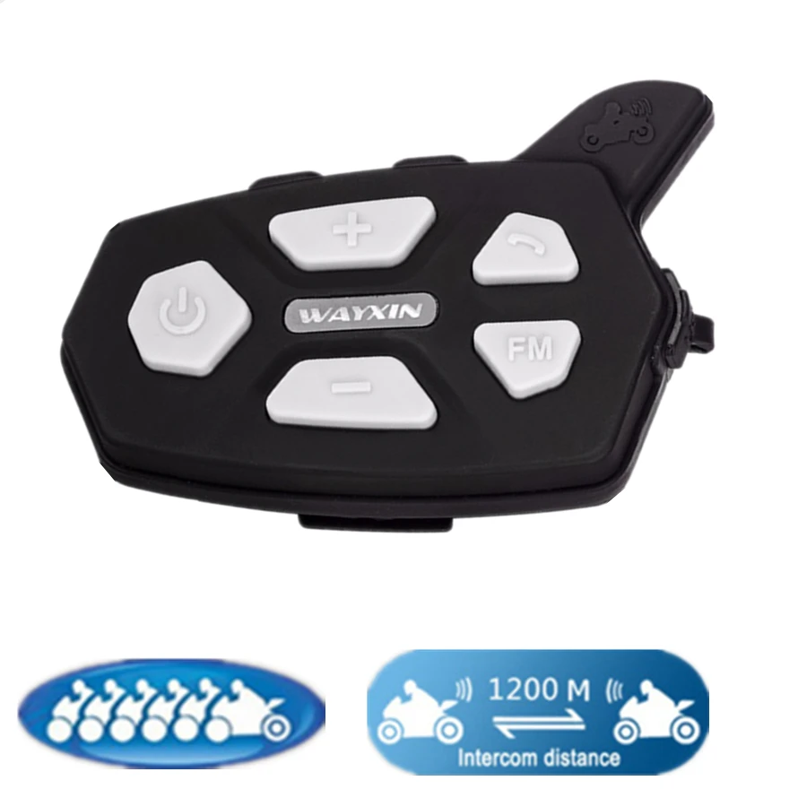 2019 Новинка 1 шт R5 1200M мотоциклетный Bluetooth шлем гарнитуры интерком для 6 райдеров BT