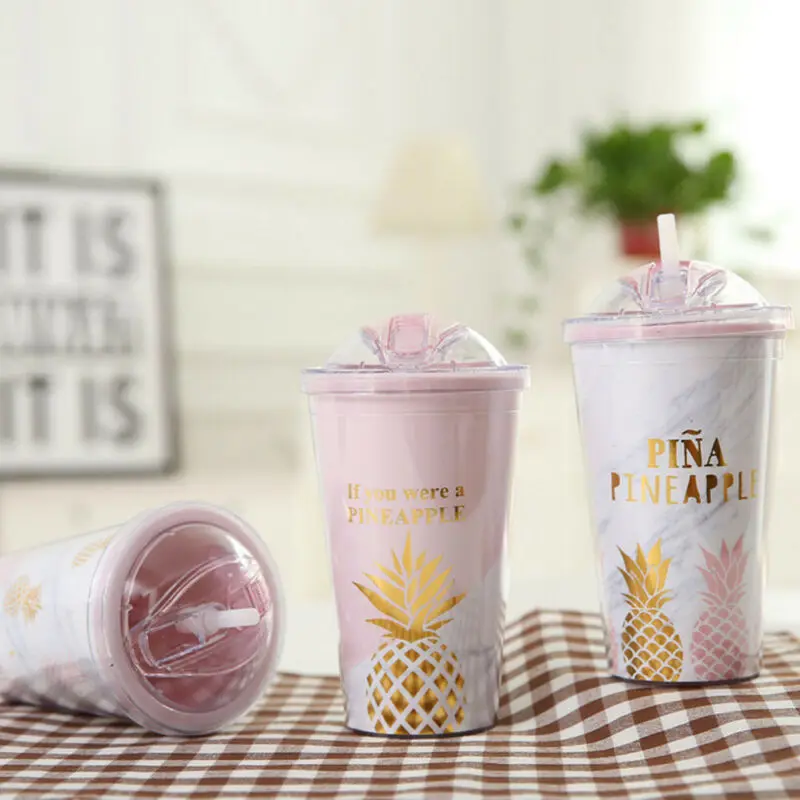 Пластиковая чашка для смузи напитков холодный кофейный сок с соломинкой жидкая