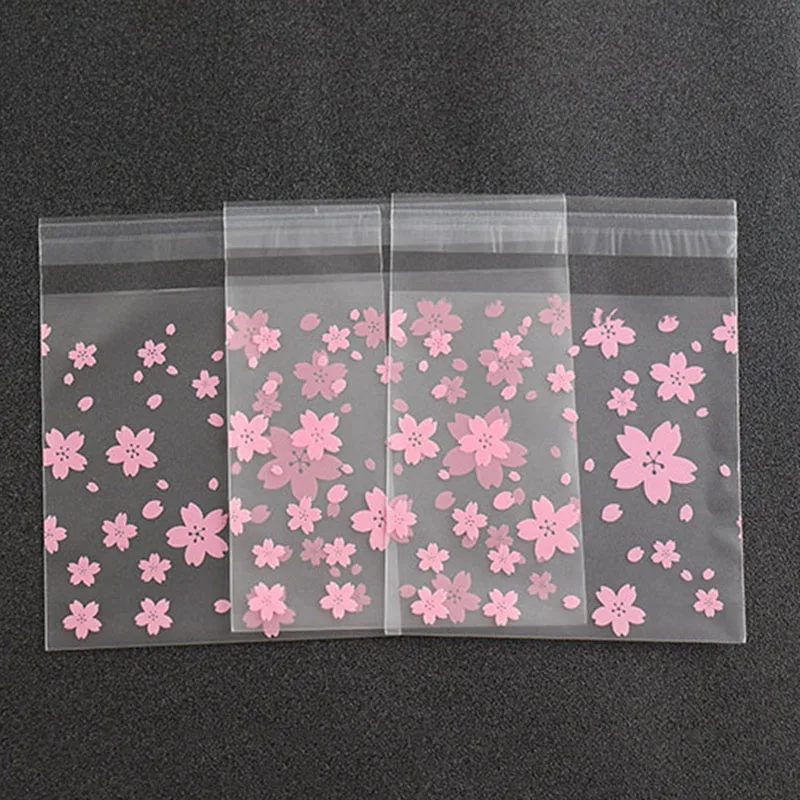 10x10cm flower 7x7 см/10x10 см, 100 шт., рождественские пакеты для печенья, прозрачные пакеты для конфет, конфет, шоколадный упаковочный Органайзер - Цвет: 10x10cm flower