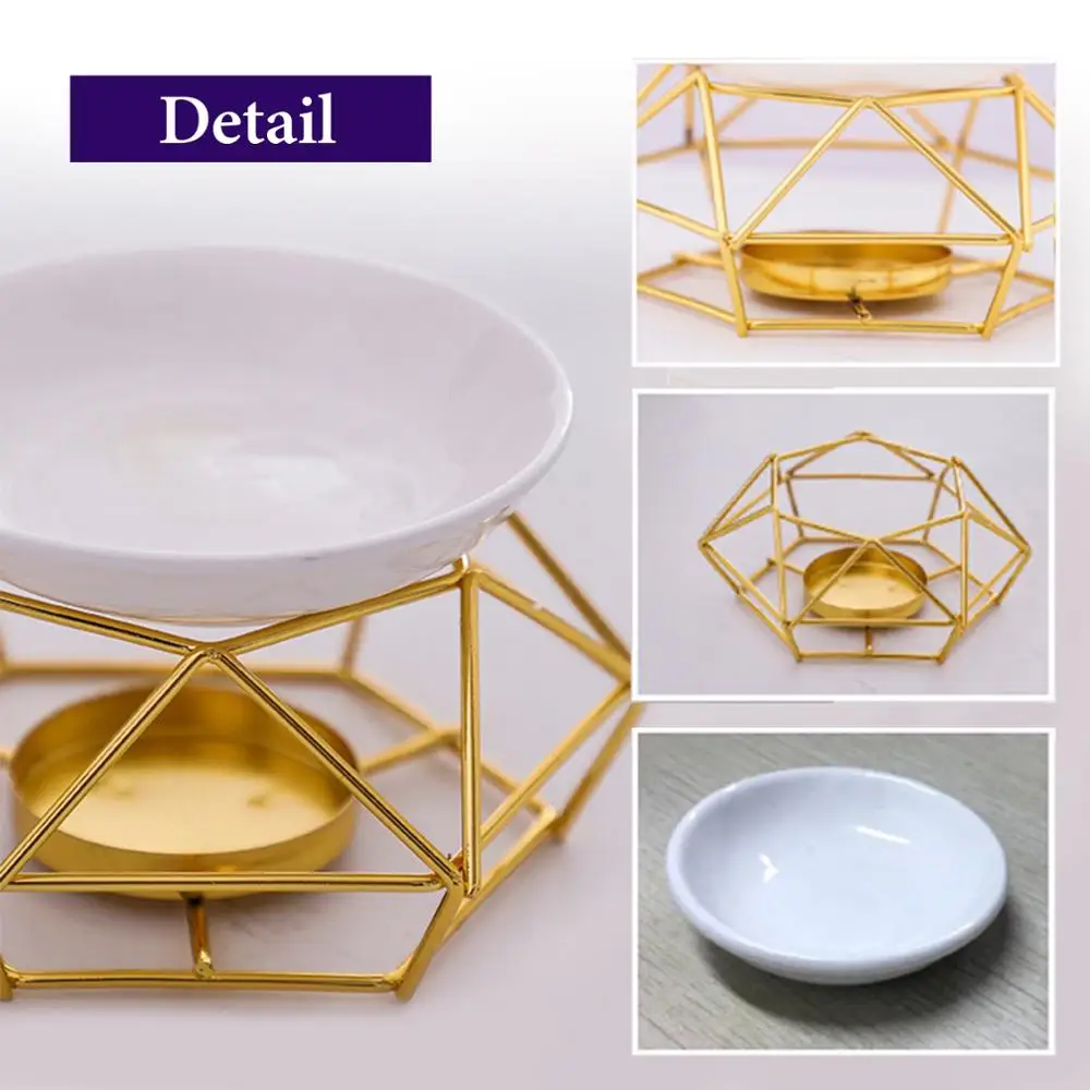 Essential Oil Burner Stainless Steel gold Aromatherapy Aroma Glass Lamp nordic Gift Crafts Home Decoration kaarsen essential oil |