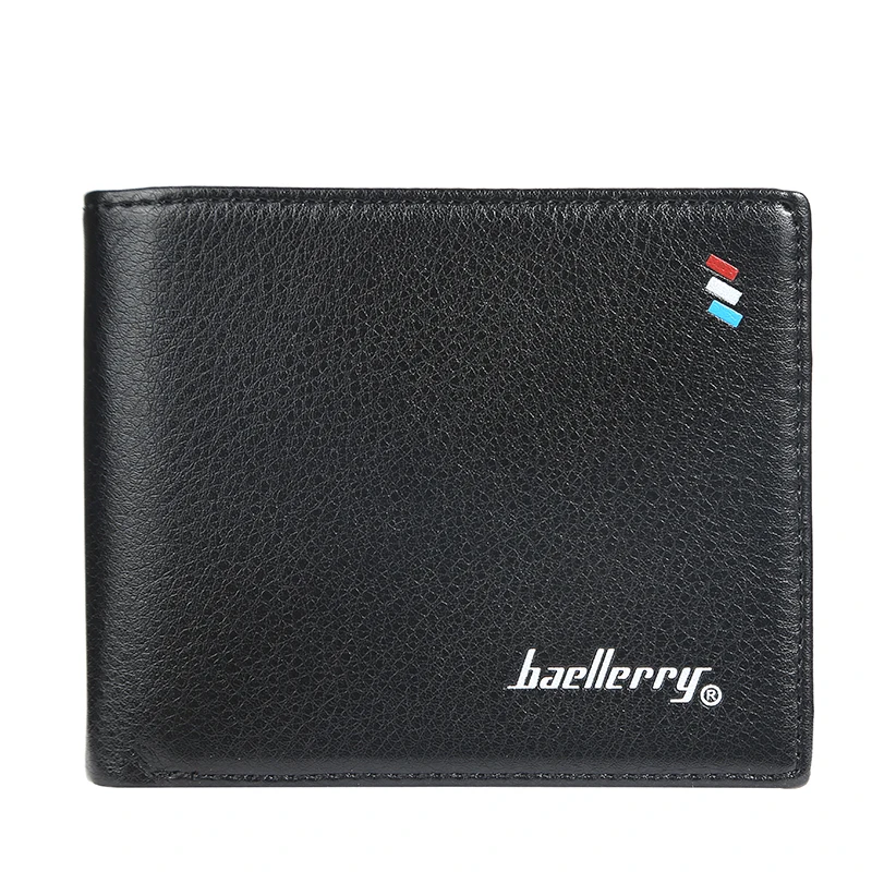Men short purse new multi-card fashion wallet soft leather open cross ticket clip