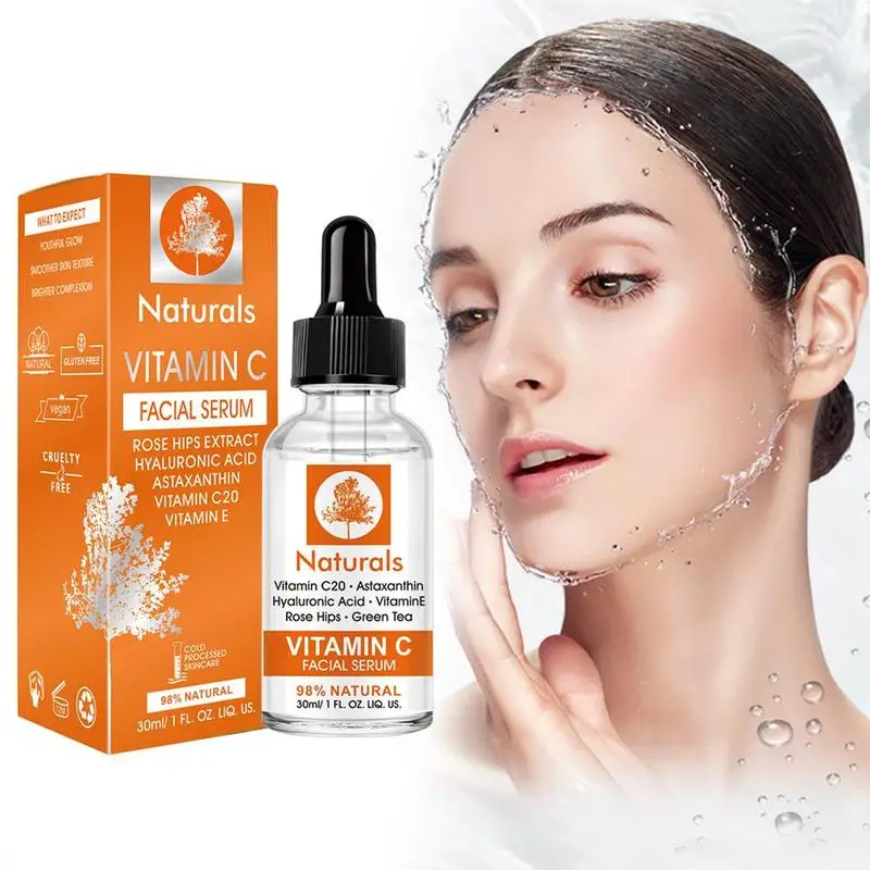 

Hyaluronic Acid Face Serum Shrink Pore Vitamin C Whitening Oil Control Moisturizing Skin Repair Acne 30ml