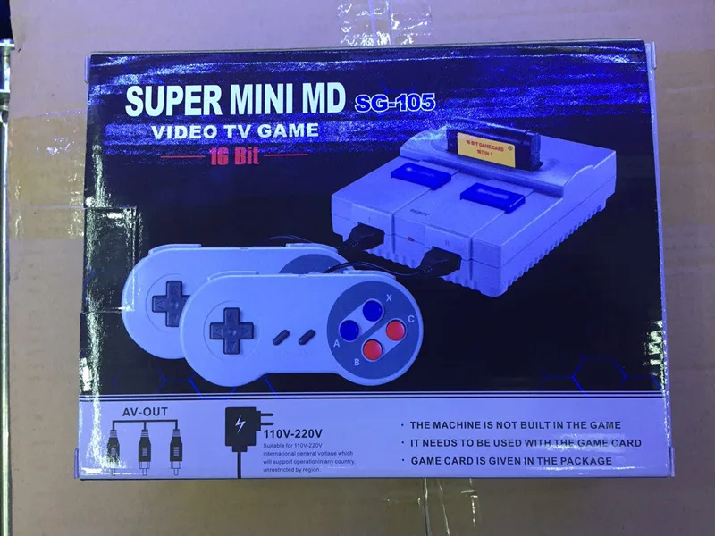 Новая игровая консоль mini MD16 SG-105 16 бит AV с выходом для семейных игр ТВ видео