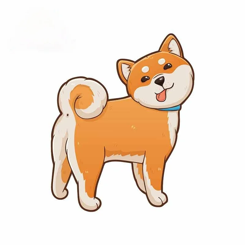 

13*10.4cm Creative cute Shiba Inu Car-Sticker Automobiles Motorcycles Window Bumper Laptop Vinyl Decal PVC Decorative Goods