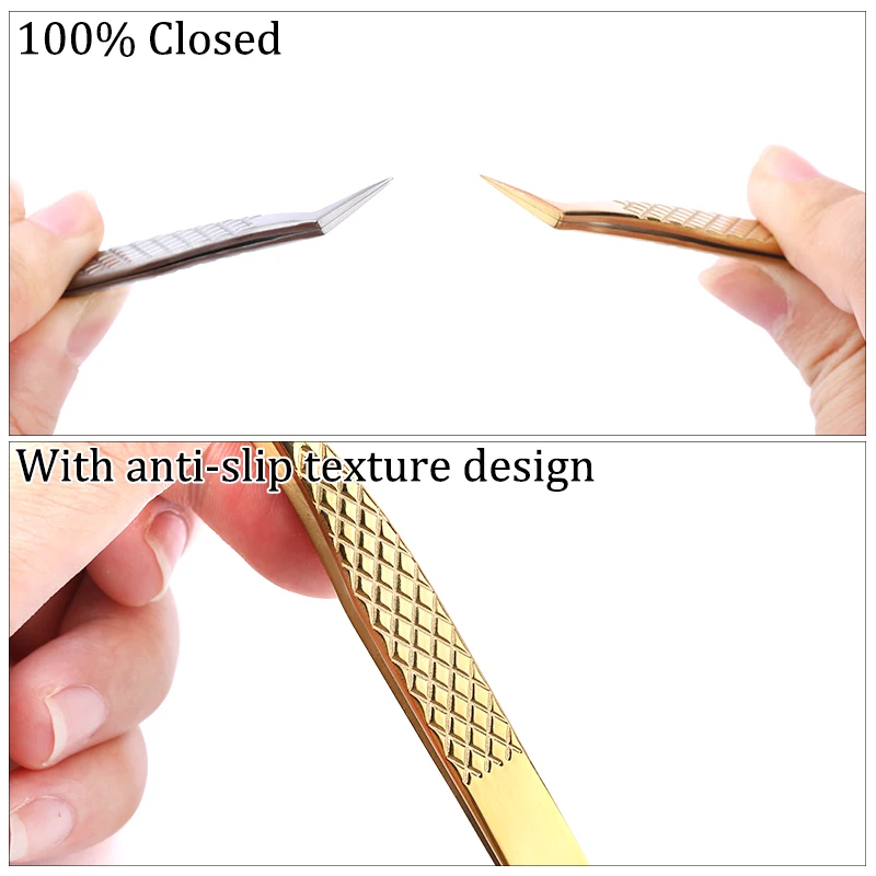 Наращивание ресниц Щипцы для бровей Пинцет 100% закрыт рукой противоскользящая