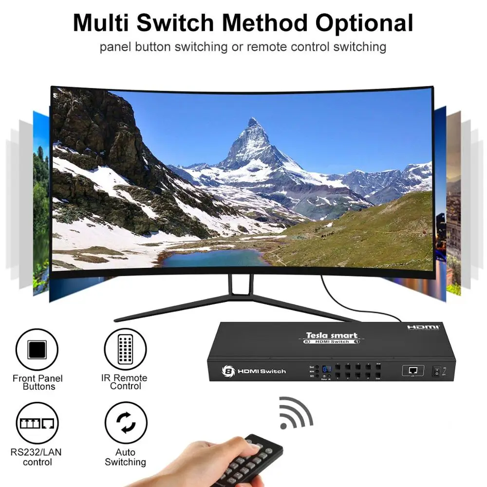 HDMI переключатель Tesla smart аудио видео 8 порты HDMI Switch 8 input 1 output Поддержка 3840*2160/4 K