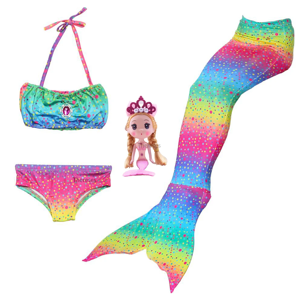 

Children Mermaid Tails Swimming Party Fantasy Cos Costumes Halloween Little Mermaid Girls Swimsuit Bikini Set Swimwear Clothes