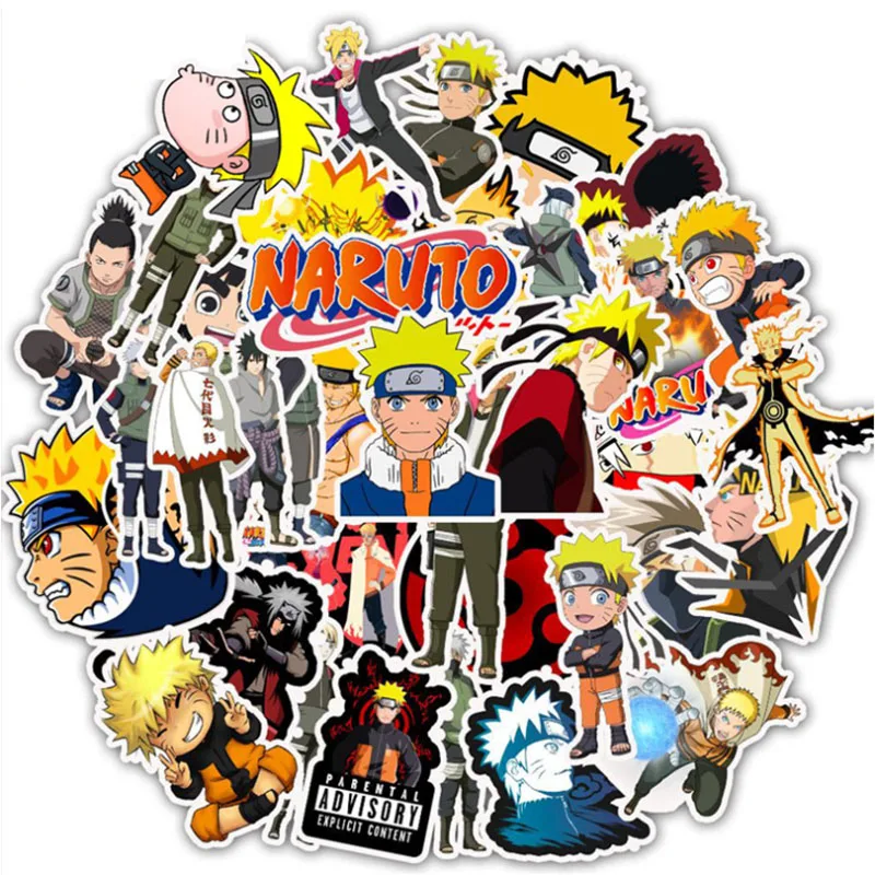 

50 pcs Naruto Graffiti Waterproof Skateboard Travel Suitcase Phone Laptop Luggage Stickers Cute Kids Girl Toys