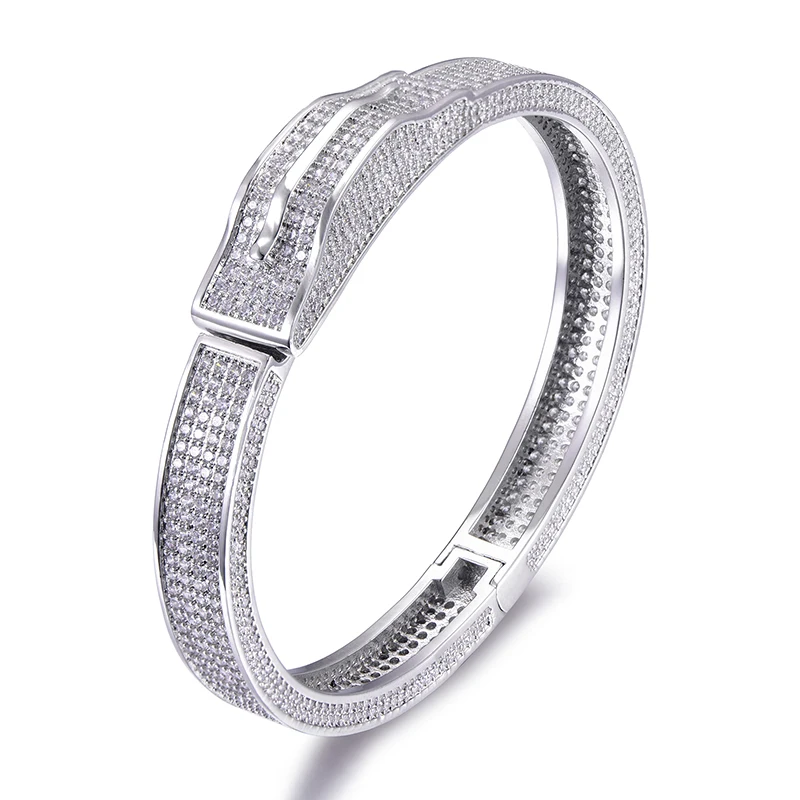 

D&Z хип-хоп браслет для мужчин Золото Серебро Цвет Iced Out Bling Стразы Pave Установка ювелирные изделия