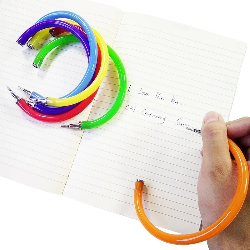 

10PCS Flexible Ball Pen Cute Soft Plastic Bangle Bracelet Ballpoint Pens School Office Gifts