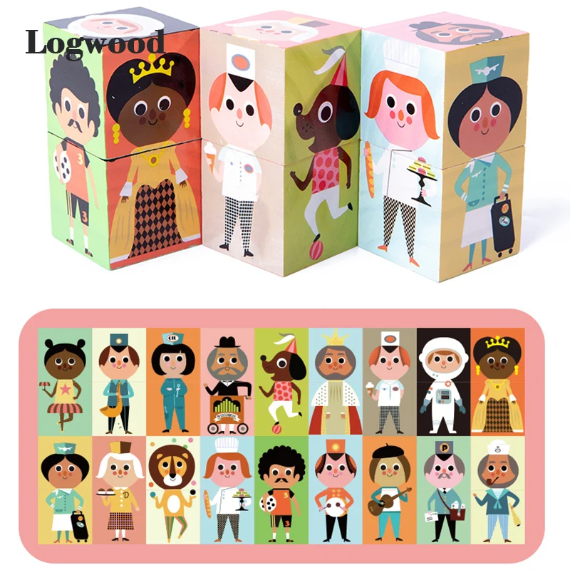 Детские игрушки 6 шт. деревянные 3D Пазлы для дошкольного возраста кубики