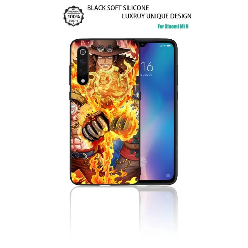 

ACE ONE piece Silicone Black Phone Case for xiaomi note max mi 3 7 8 9se Redmi 7 7a 8 8t 10 pro lite