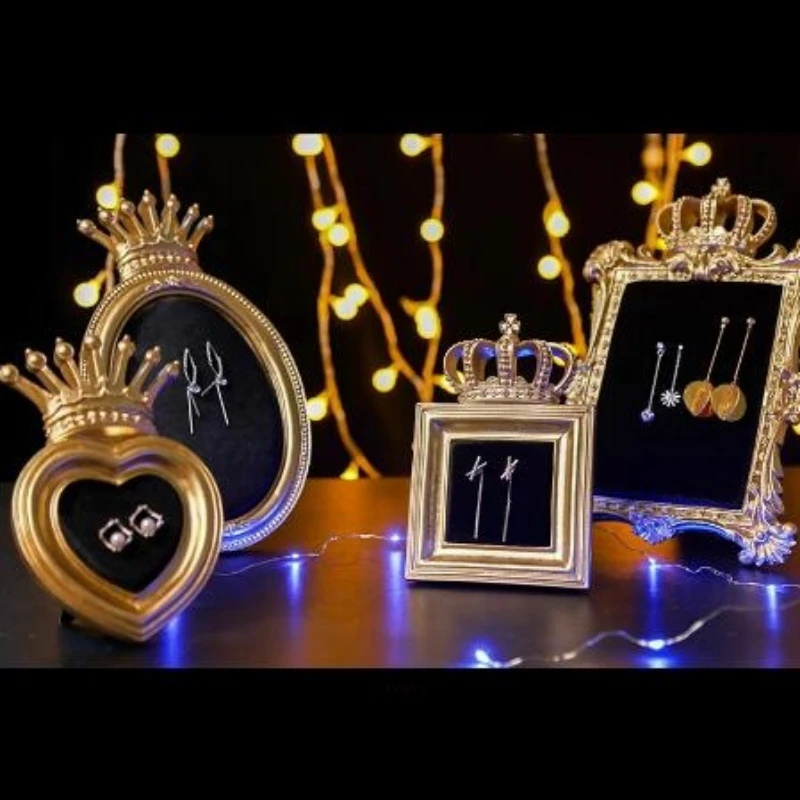

Подставка для демонстрации ювелирных изделий в скандинавском стиле, в форме сердца, короны, золотого цвета, украшение для дома, серьги, орга...