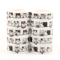 10pcslot 15mm5m cute kawaii adorable cat adhesive paper washi tape masking tape diy scrapbooking stick label
