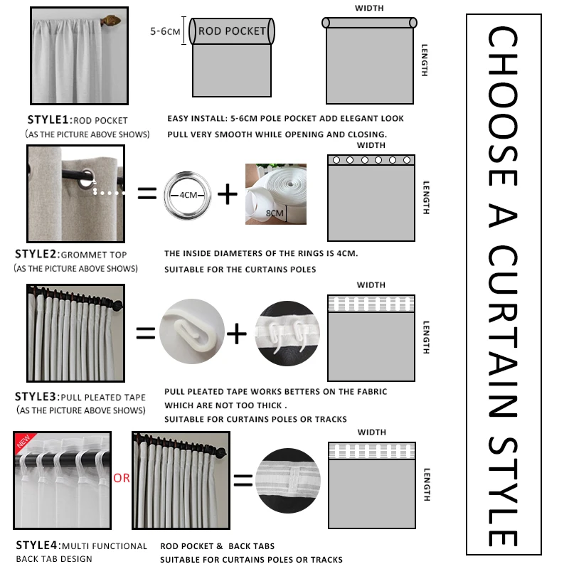 

Modern Blackout Curtains for Living Room Bedroom Curtains for Window Treatment Drapes Solid Blackout Curtains Finished Blinds