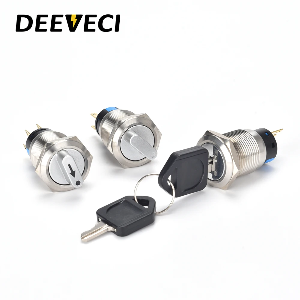 

19mm 22mm metal rotary selector switch 2 position stainless steel push button on off latching momentary push button switch SPDT