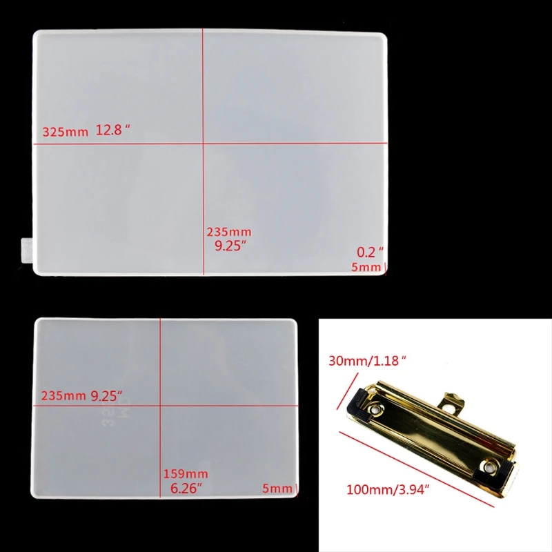 

918F DIY A4 Clipboard Resin Mold File Folder Resin Molds Epoxy Silicone Tray Molds File Folder Portfolio Drawing Board Mold