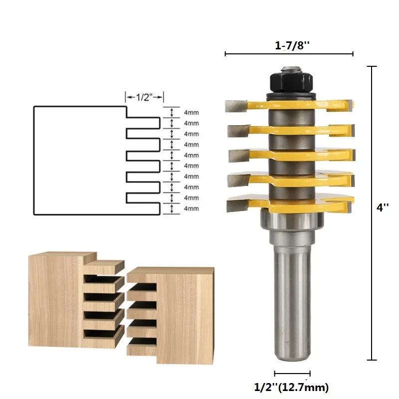 XCAN 1 шт. 1/2 ''(12,7 мм) хвостовик 3 Флейта палец шарнир маршрутизатор подшипник направляемый Регулируемый 5 коробка для лезвий древесины фрезы