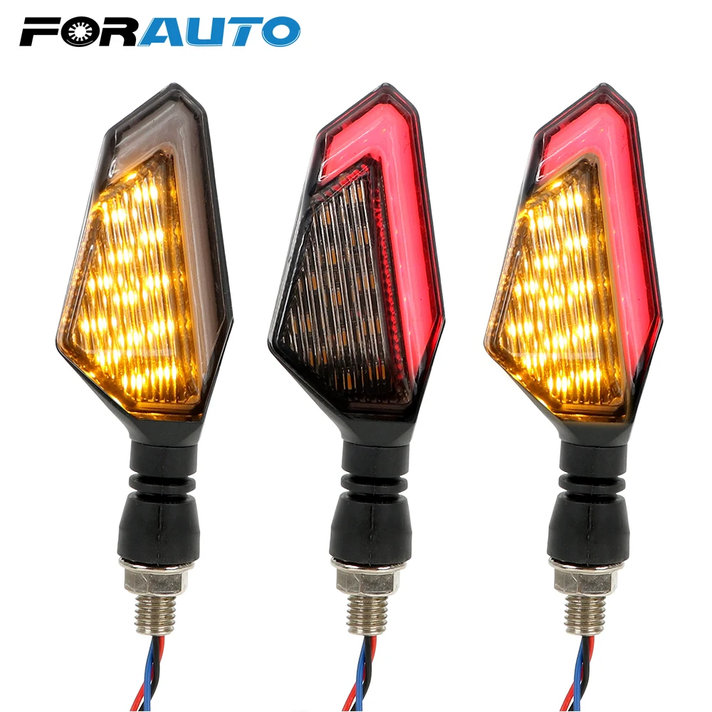 

FORAUTO 2 шт./компл. Передняя Задняя фара постоянного тока 12 В мотоциклетные Светодиодные Сигнальные огни сигнальная лампа мотоцикл мигалка Мот...