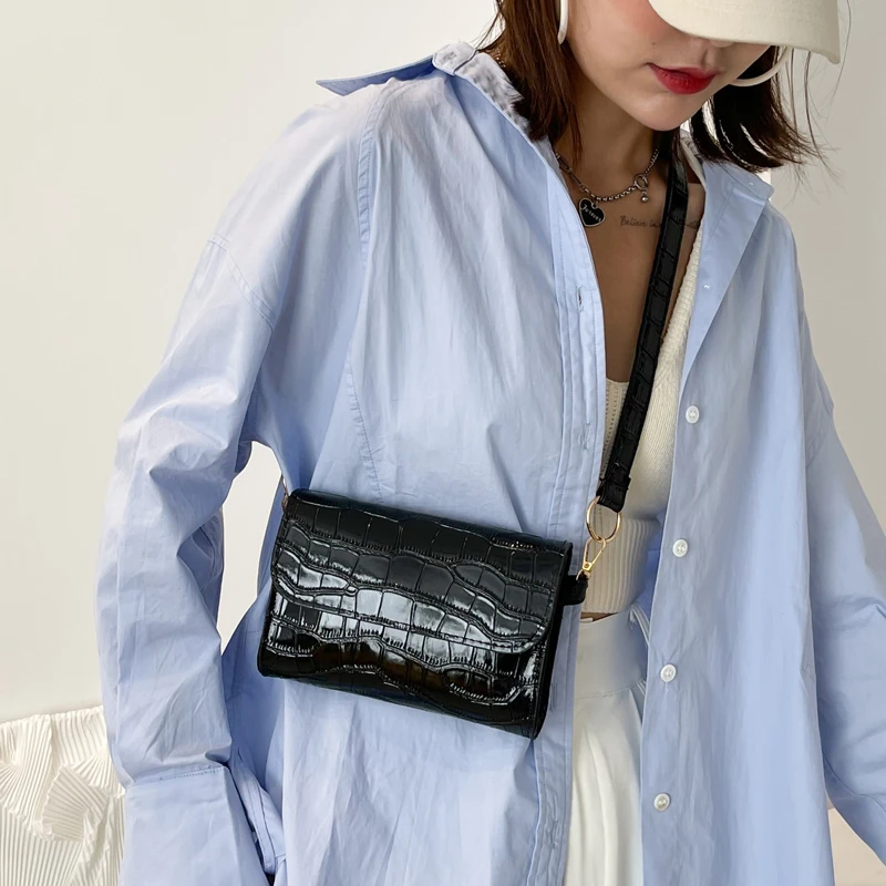 

Mini Square Flap Bag Small Shoulder Bags For Women Crocodile Pattern Pu Leather Messenger Bags Mobile Phone Bag Single Side Bag