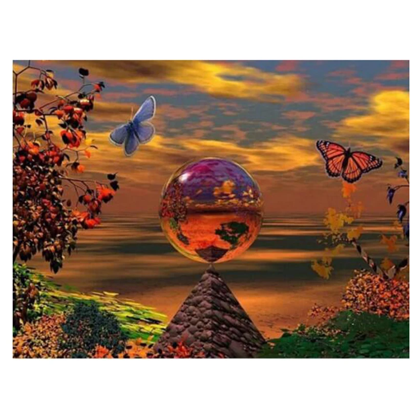 5D полная квадратная Пирамида и шар вышивка крестиком рукоделие алмазная