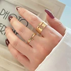 Набор колец с бабочкой FNIO, золотистые, серебристые, для влюбленных, для мужчин и женщин, свадебные украшения, 2021