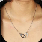 Простые Стильные двойные геометрические узоры эффектные ожерелья подвески для женщин сделай сам женские украшения ожерелья ручной работы