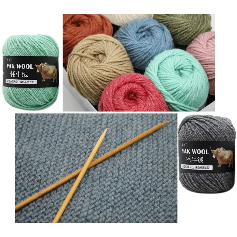 100 г искусственная шерсть яка ручная вязка крючком средней толщины шерстяная