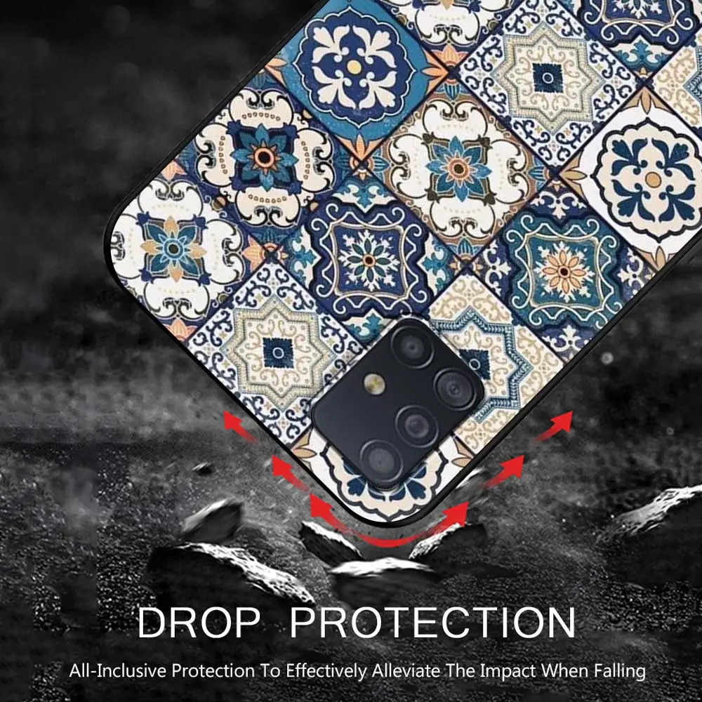 

Case for Samsung Galaxy A51 A71 A50 A21s A31 A10 A41 A20e A70 A30 A11 A40 A12 A20s A10s Phone Cover Fashion Bling Exotic Flower