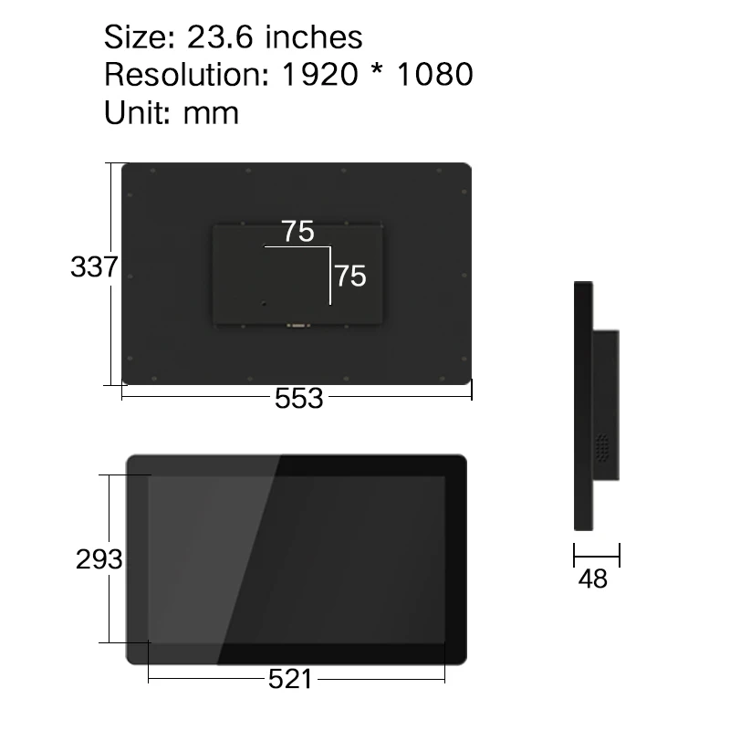 ЖК монитор hd для планшета 23 6 дюйма HDMI DVI VGA USB экран емкостный сенсорный