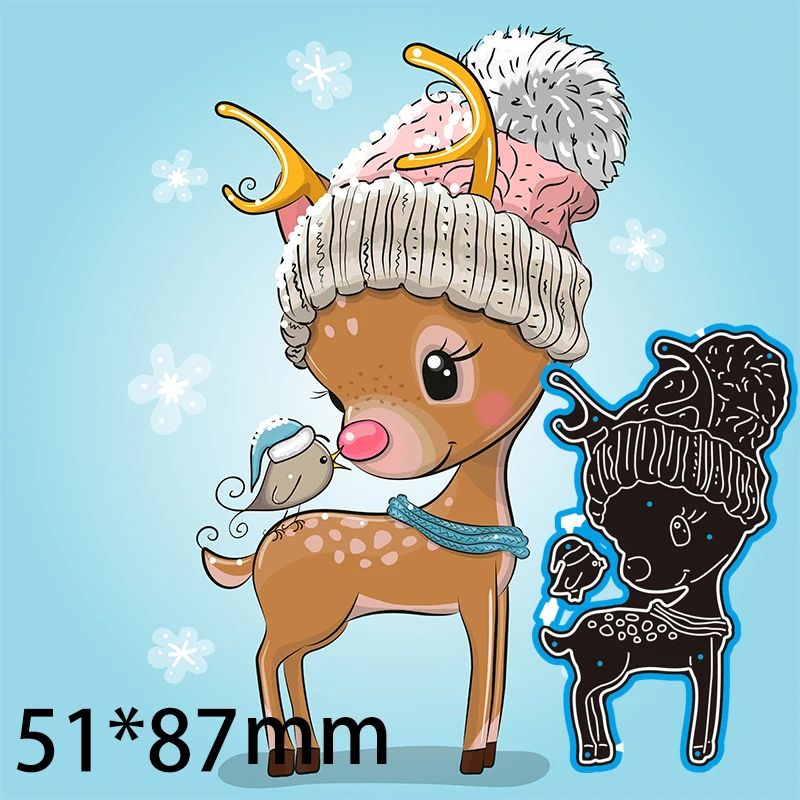 Металлические штампы милый маленький олень и птица новые трафареты для