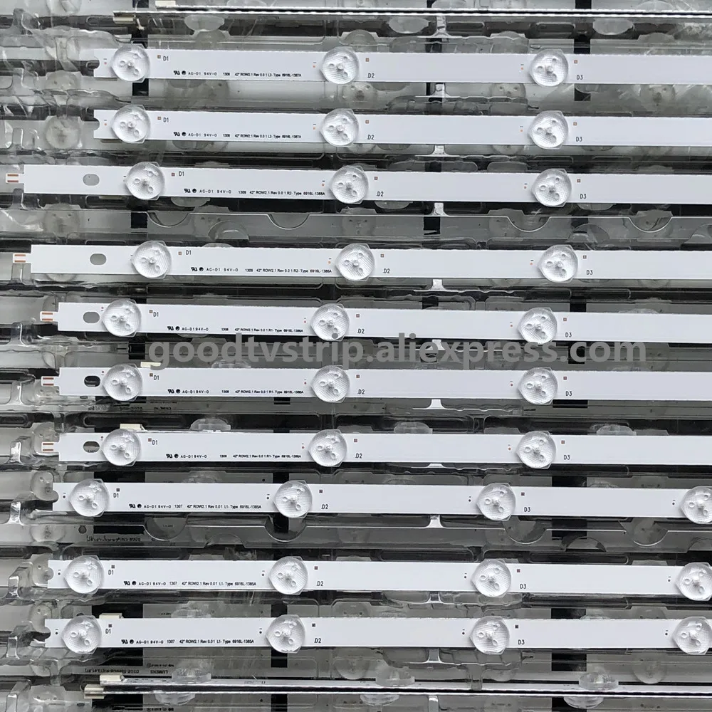 Новинка 100% 10 шт./лот Светодиодная лента для подсветки телевизора LG 42 дюйма ROW2.1